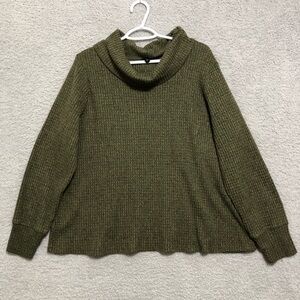 Torrid Olive Green Cowl Neck Waffle Knit Sweater Size 2X Plus